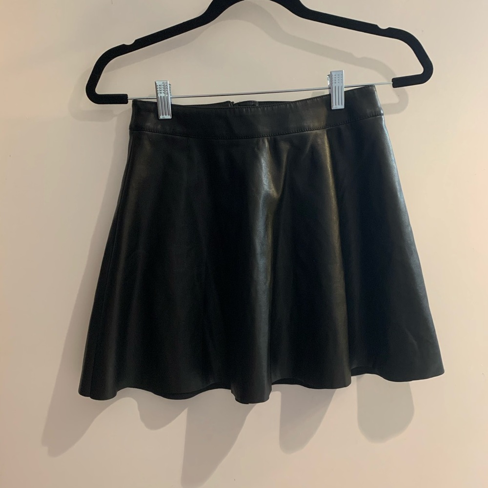 Fake leather skater skirt